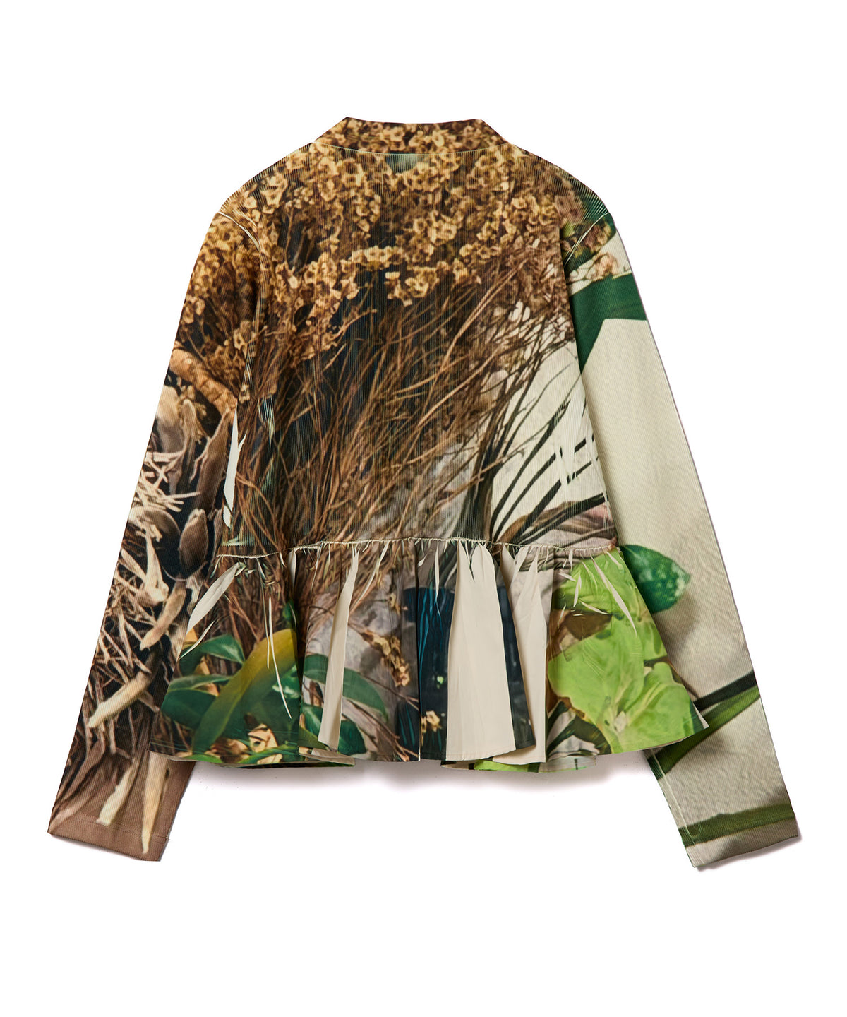 DIRECT PRINT RIB GATHER CARDIGAN