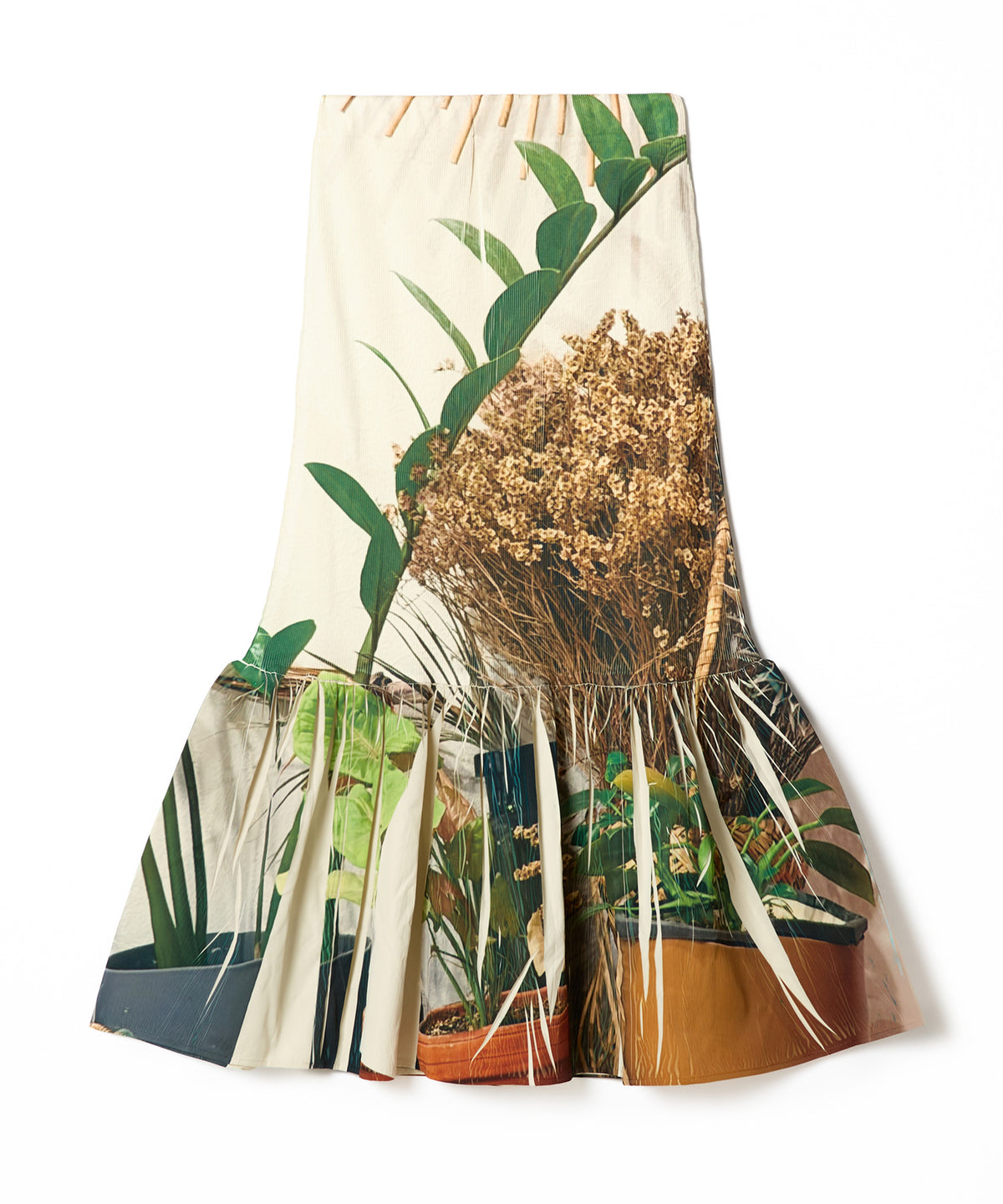 DIRECT PRINT RIB GATHER SKIRT