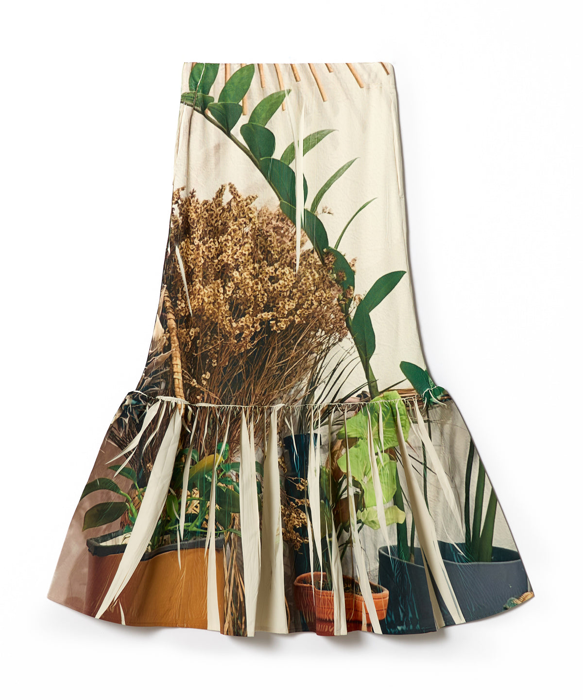 DIRECT PRINT RIB GATHER SKIRT