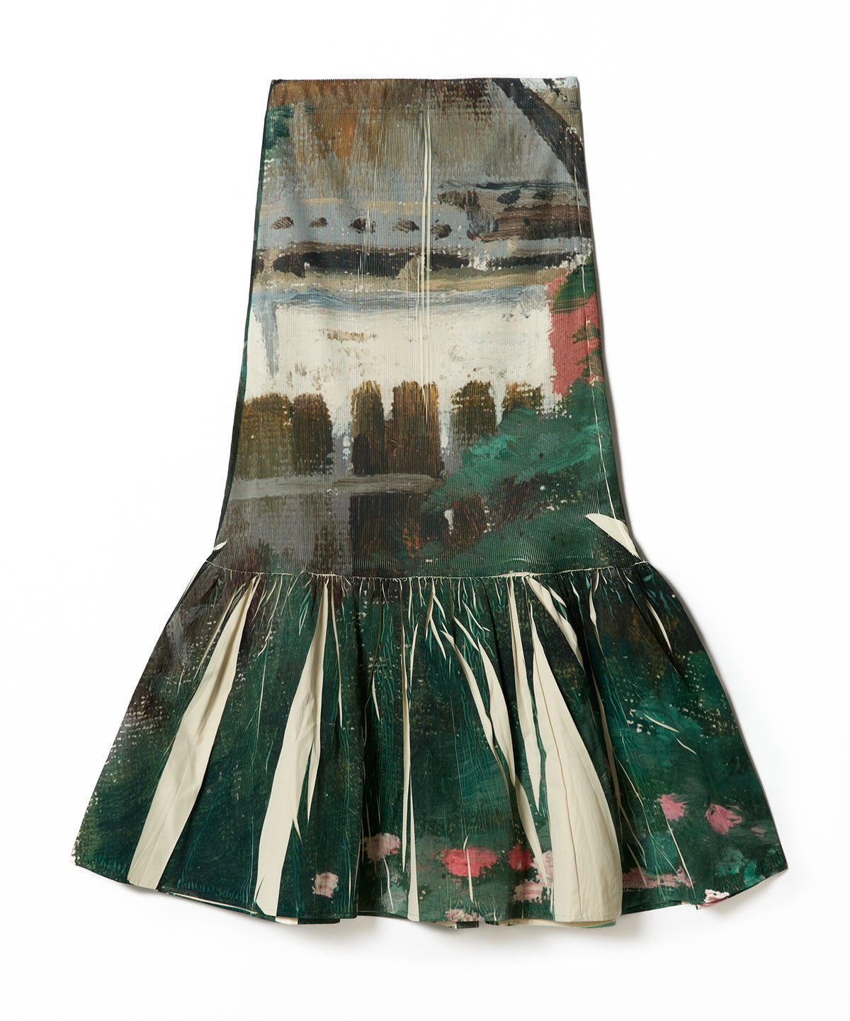 DIRECT PRINT RIB GATHER SKIRT