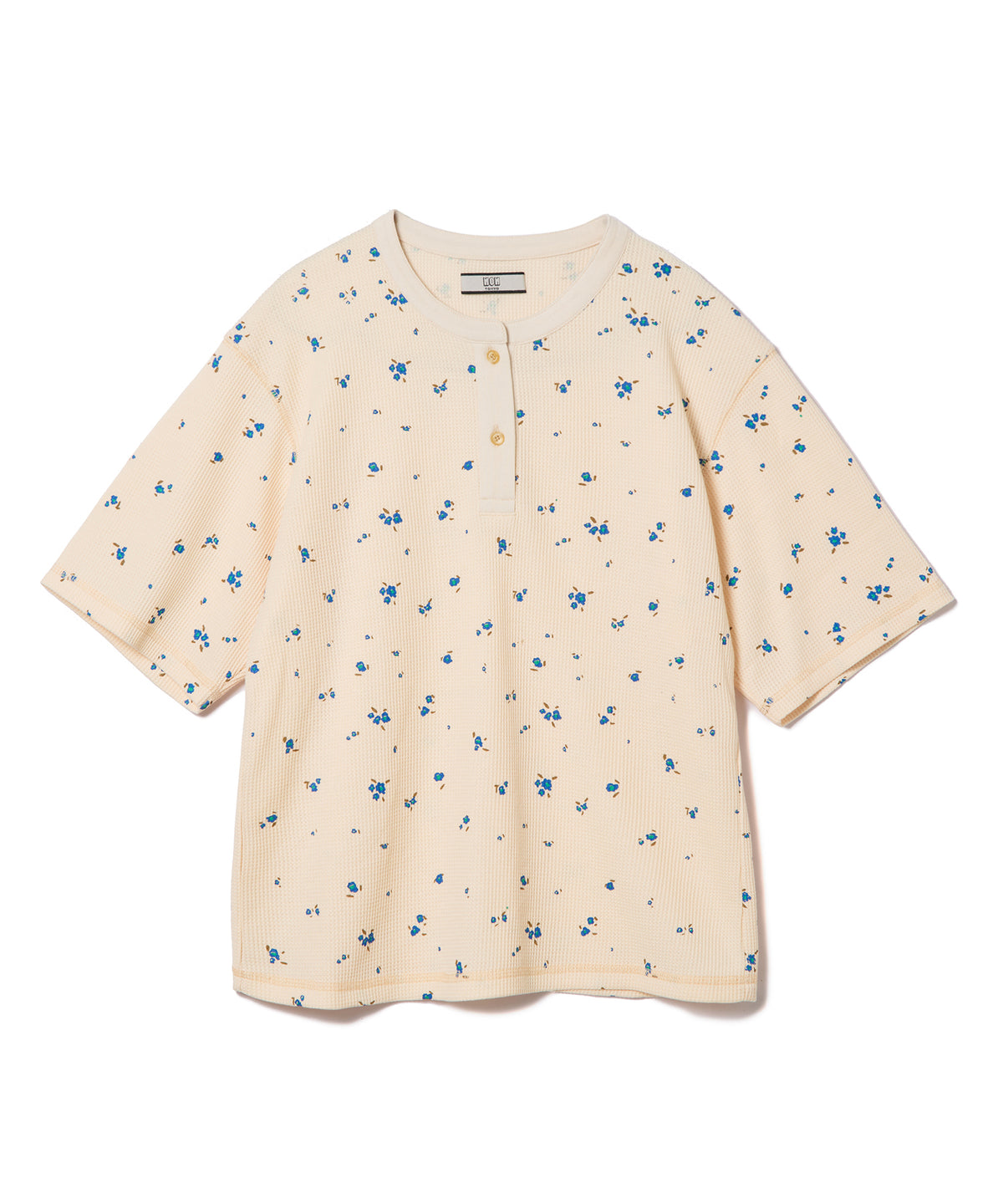 THERMAL FLOWER HENRY NECK T-SHIRT