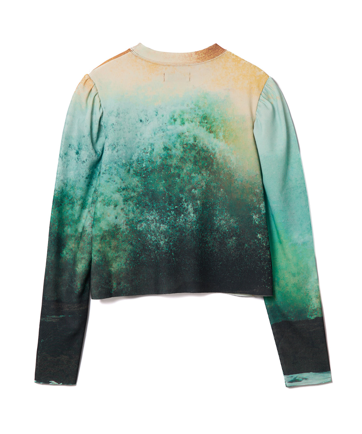 PRINT RIB PUFF SLEEVE C/S