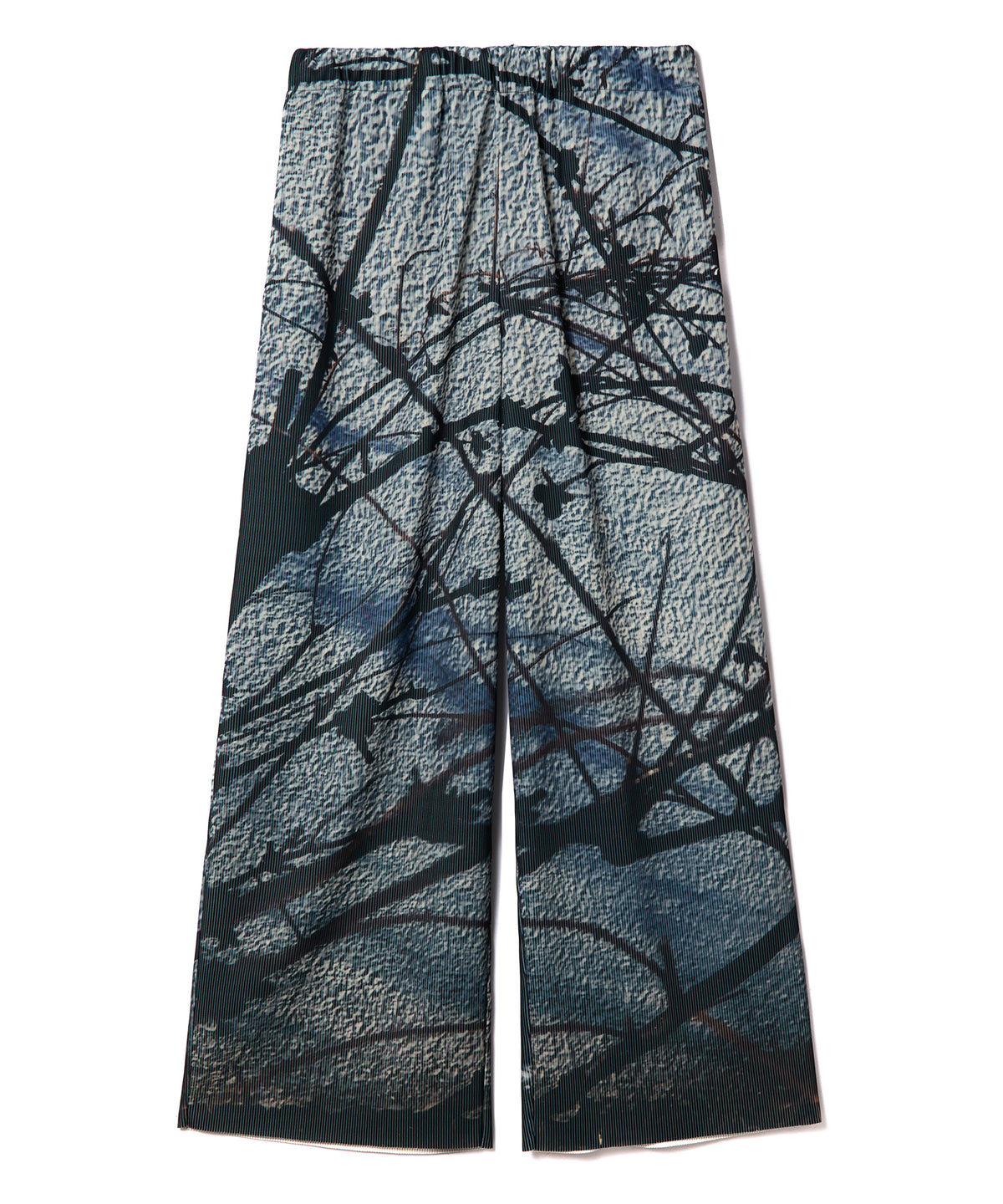 PRINT RIB WIDE PANTS
