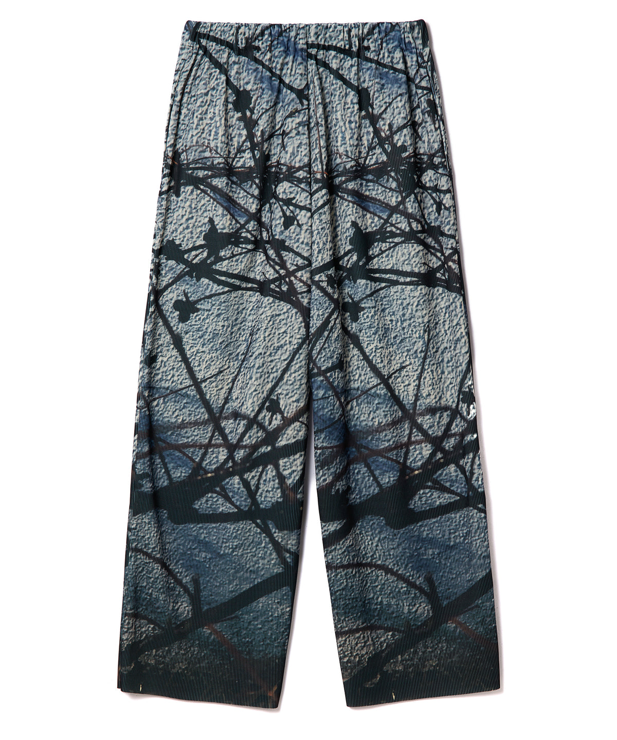PRINT RIB WIDE PANTS