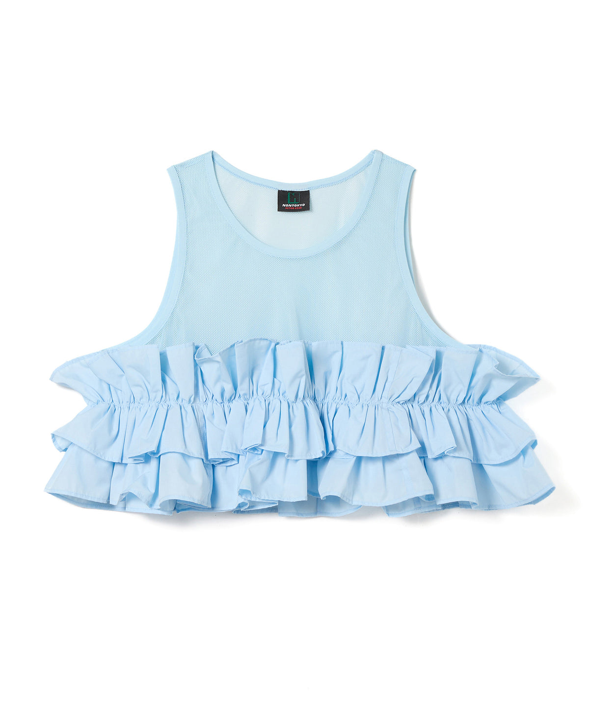 FRILL MESH SHORT TANK-TOP