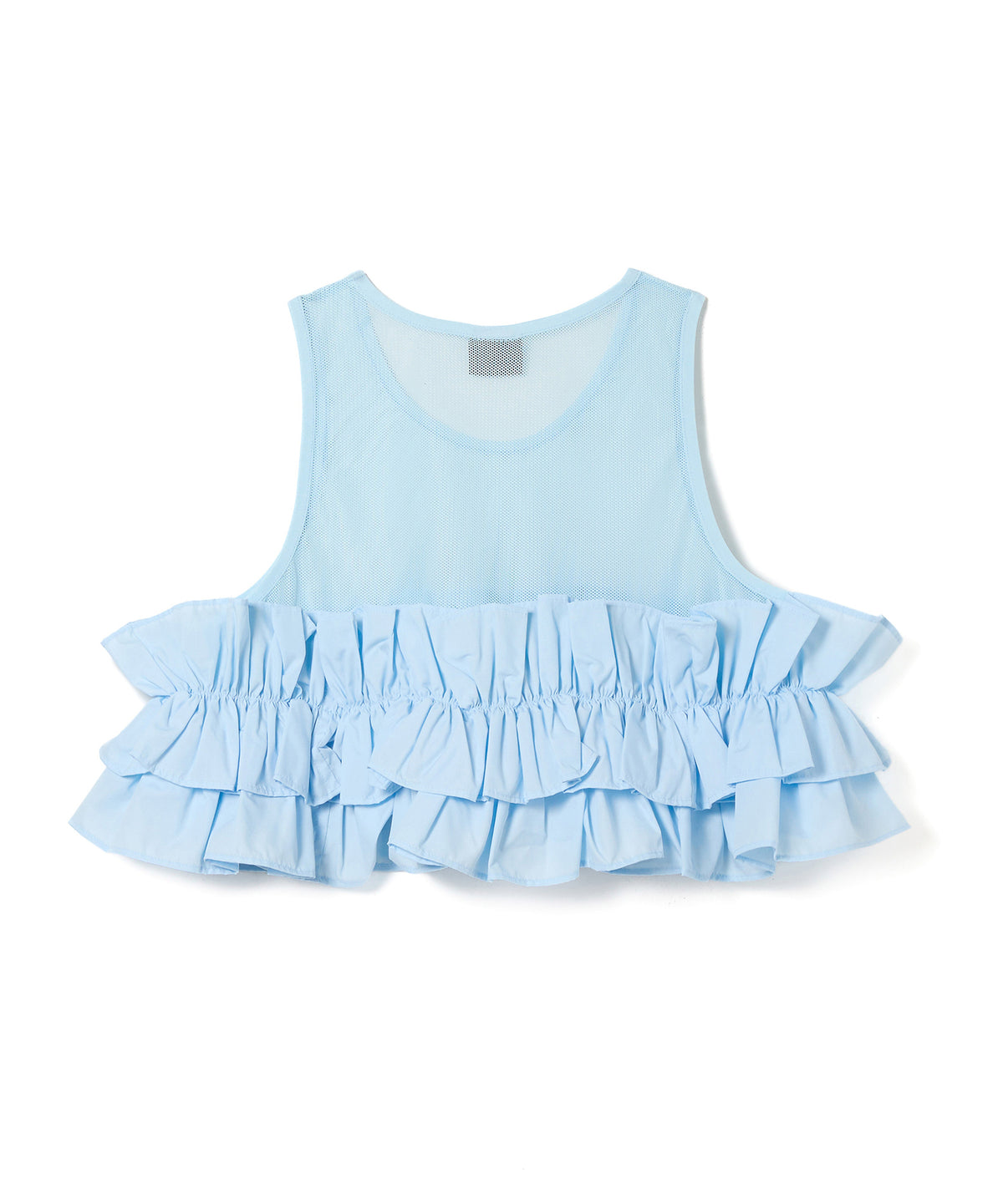 FRILL MESH SHORT TANK-TOP