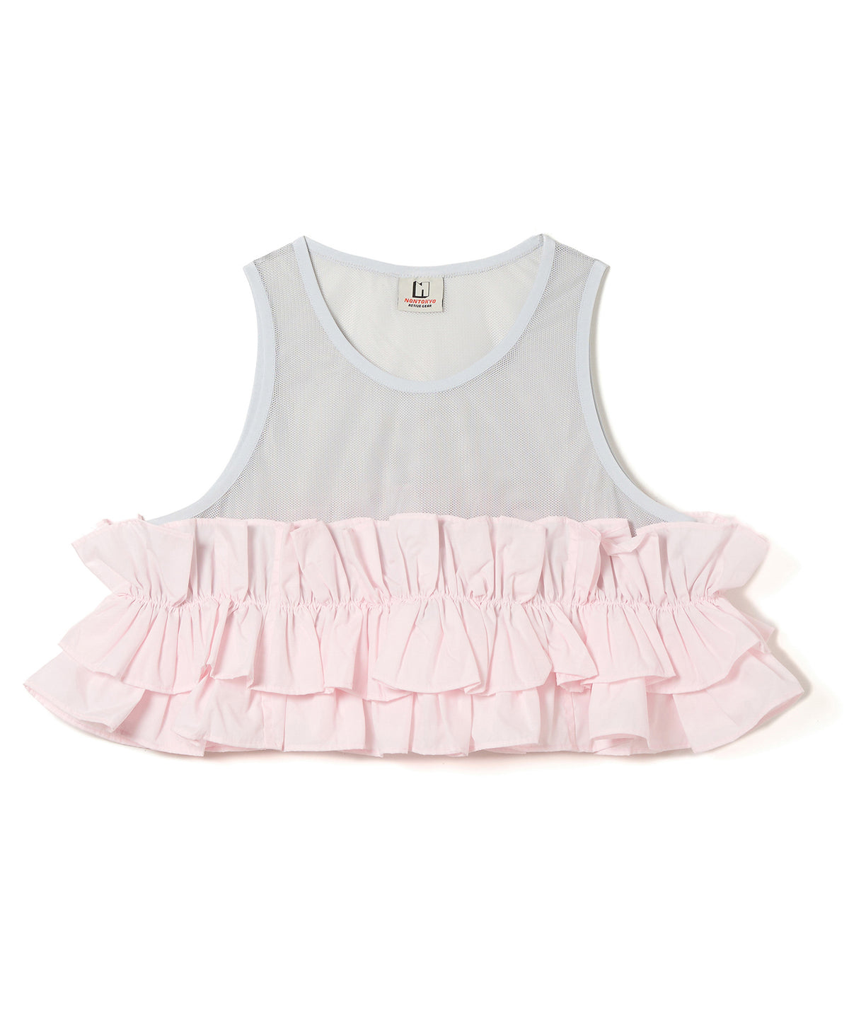 FRILL MESH SHORT TANK-TOP