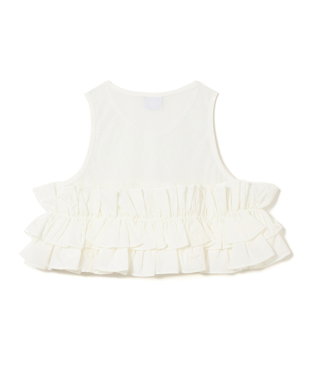 FRILL MESH SHORT TANK-TOP