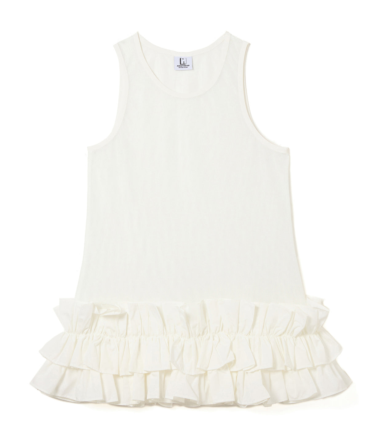 FRILL MESH TANK-TOP