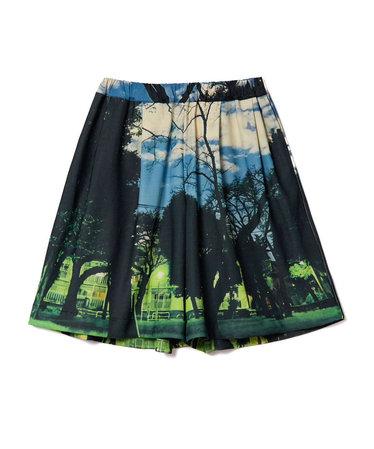 PRINT RIB WIDE SHORTS