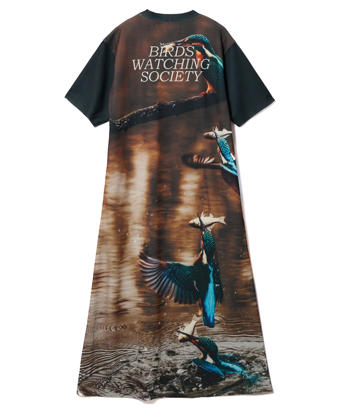 PRINT RIB HALF SLEEVE ONE-PIECE