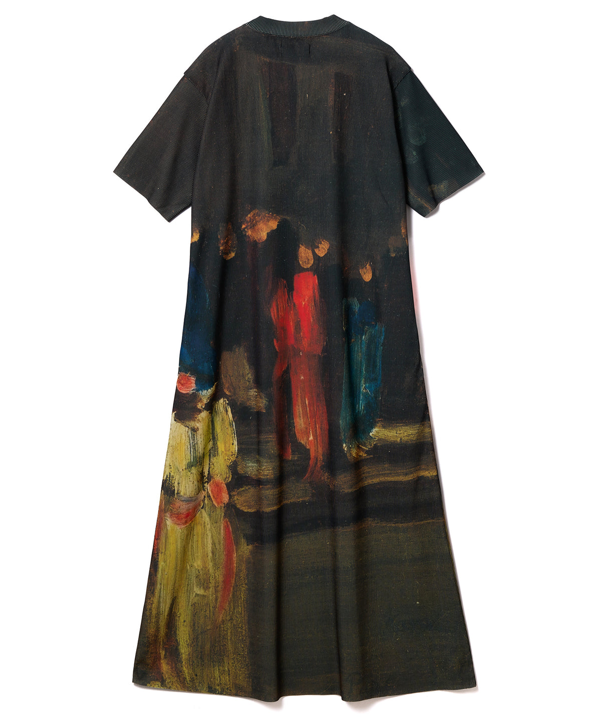 PRINT RIB HALF SLEEVE ONE-PIECE