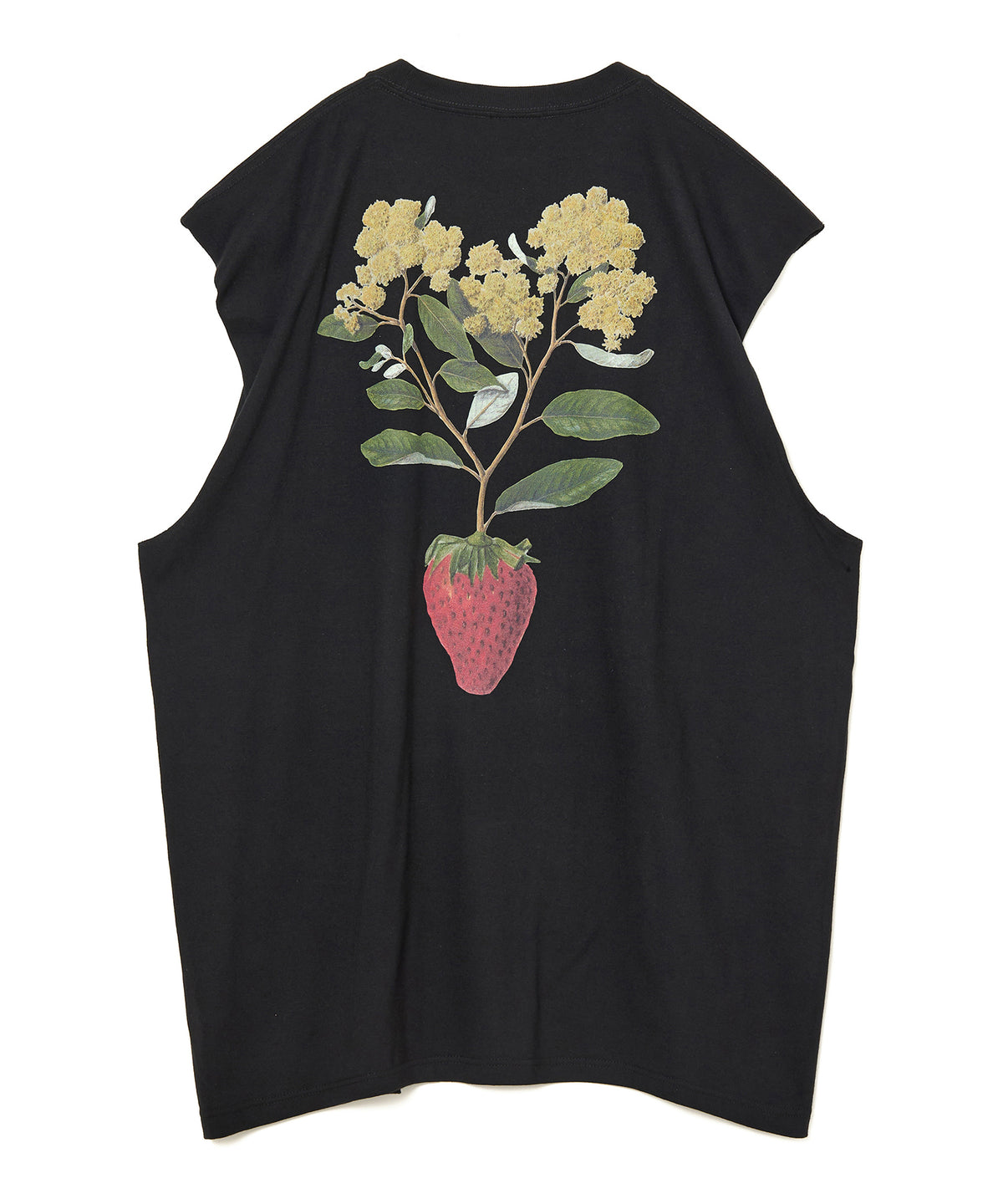 PRINT NO-SLEEVE T-SHIRT(STRAWBERRY)