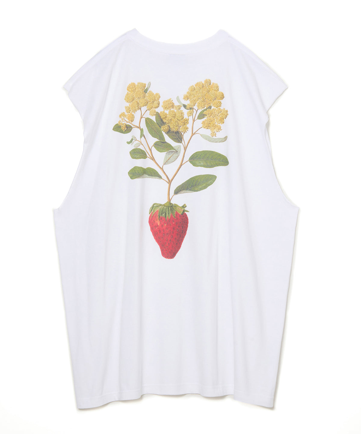 PRINT NO-SLEEVE T-SHIRT(STRAWBERRY)