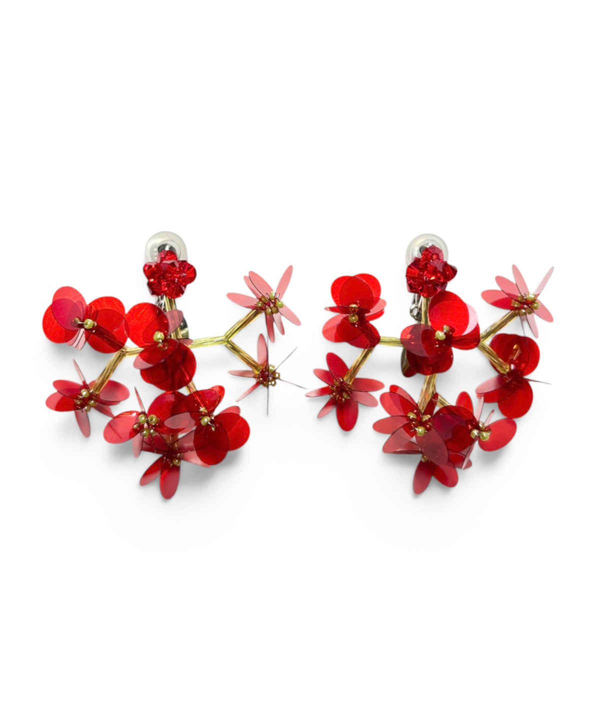 SEQUIN FLOWER BRANCH EARRINGS