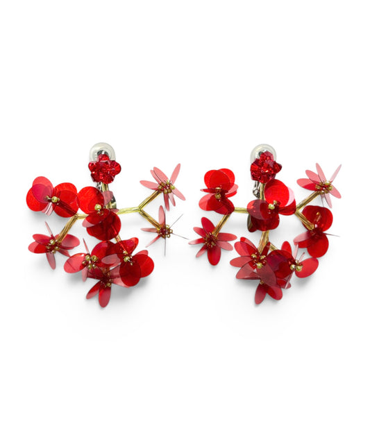 SEQUIN FLOWER BRANCH EARRINGS