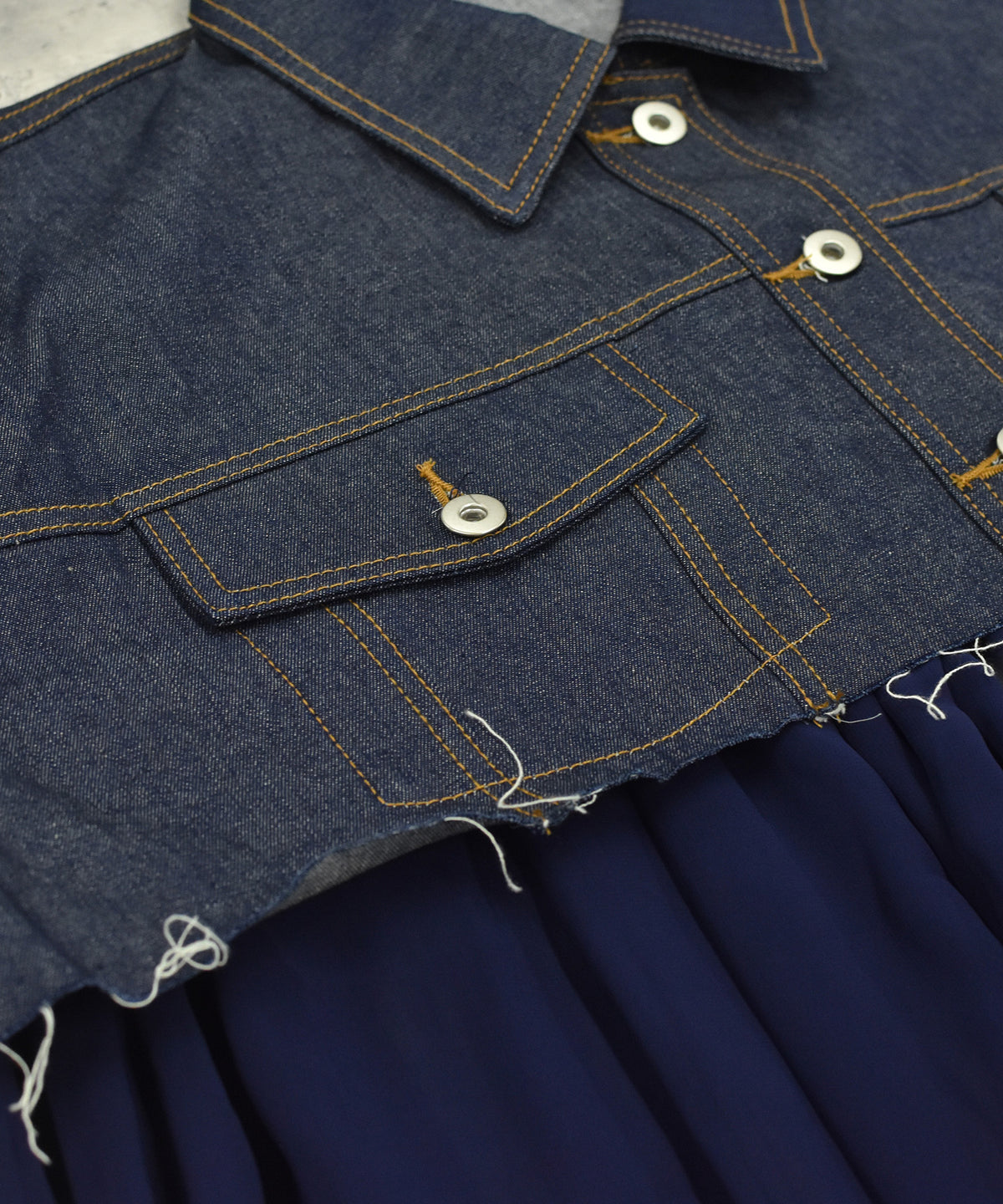 RAW-EDGE DENIM COAT