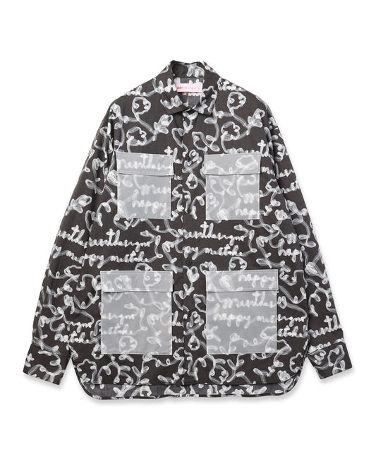 Tulle Ribbon Utility Overshirt