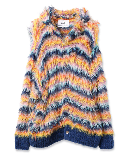 MULTI BORDER HOODIE KNIT