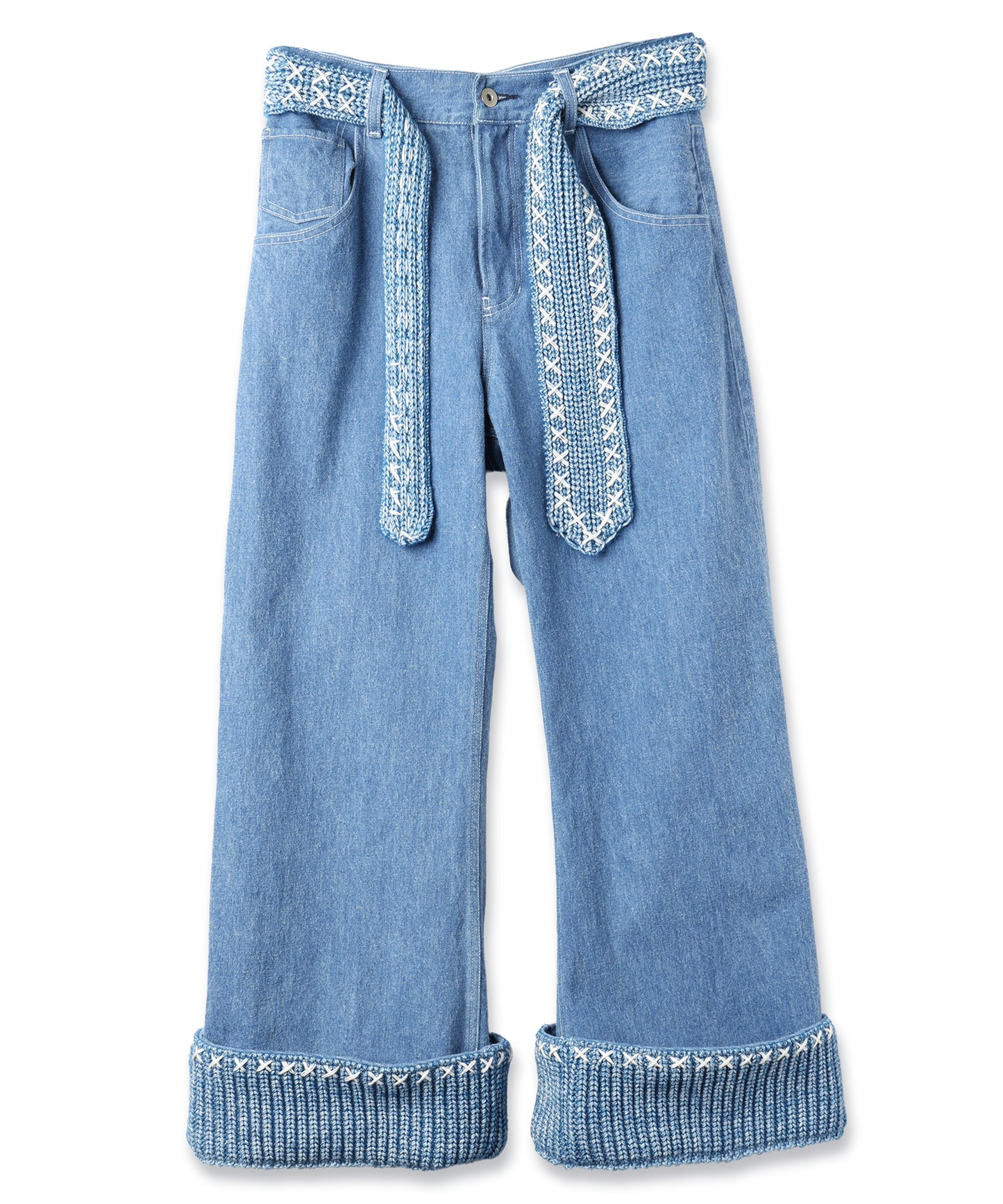 BLUSHED DENIM PANTS