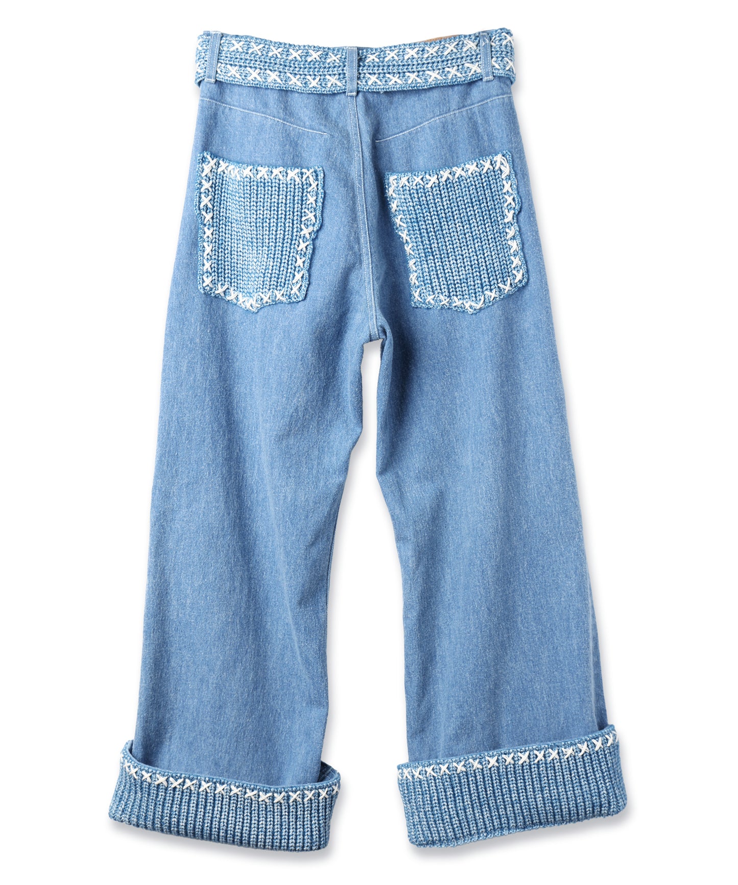 BLUSHED DENIM PANTS