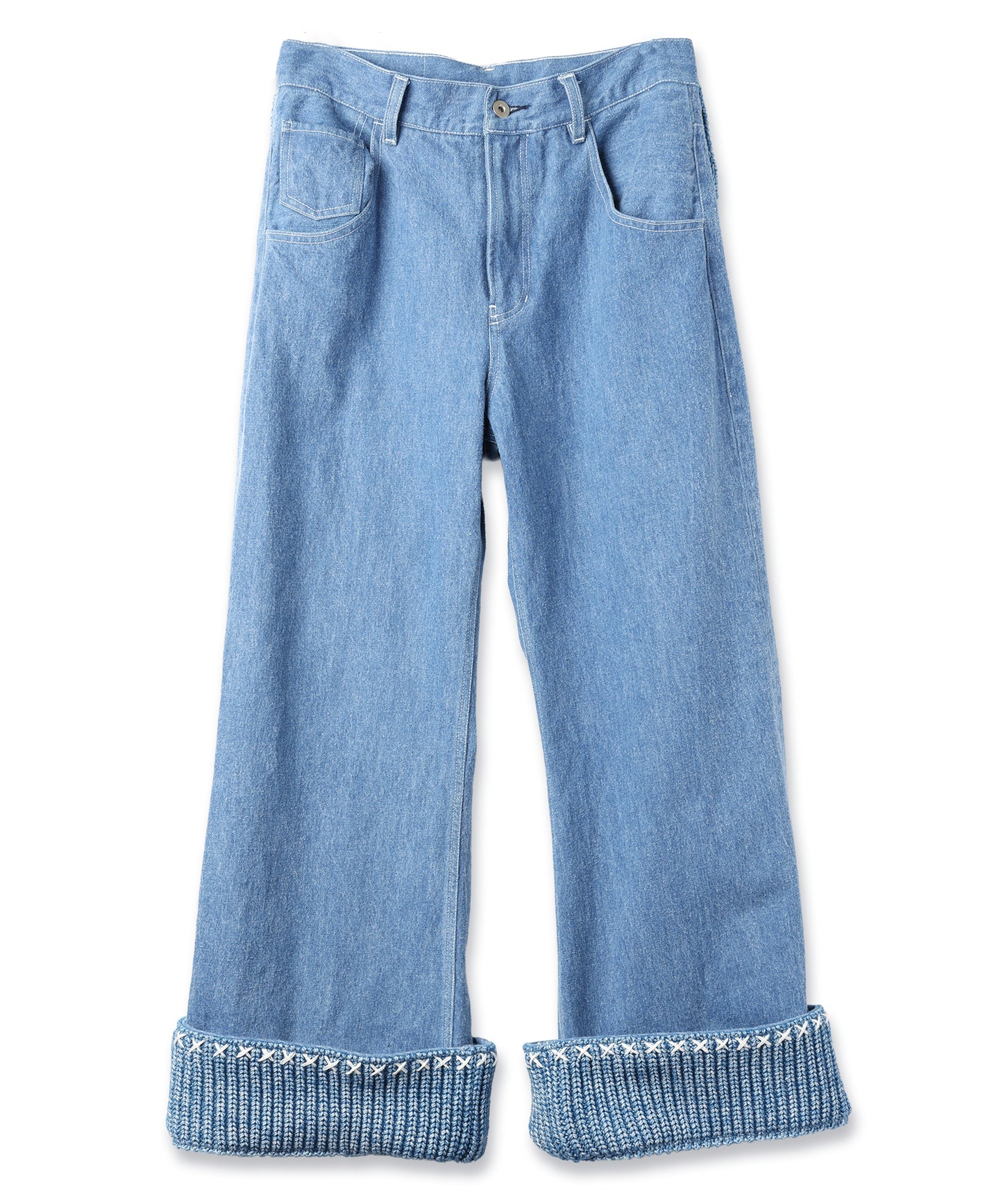 BLUSHED DENIM PANTS