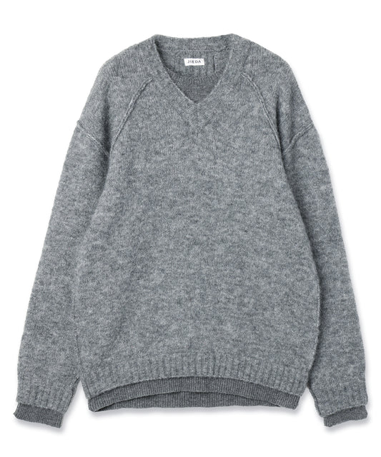 LAYERED MOHAIR V-NECK SWEATER