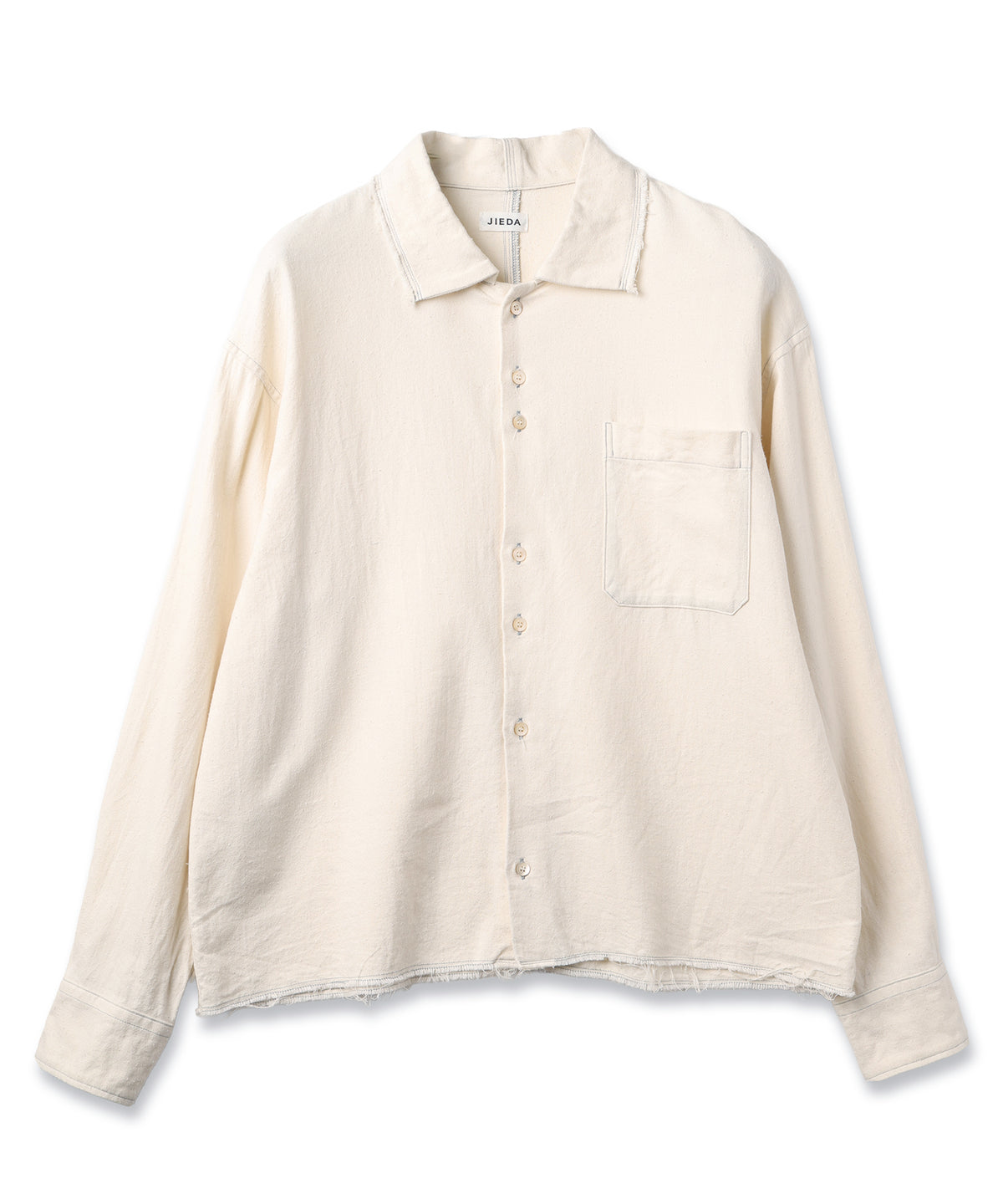 COTTON SILK CUT-OFF SHORT SHIRT
