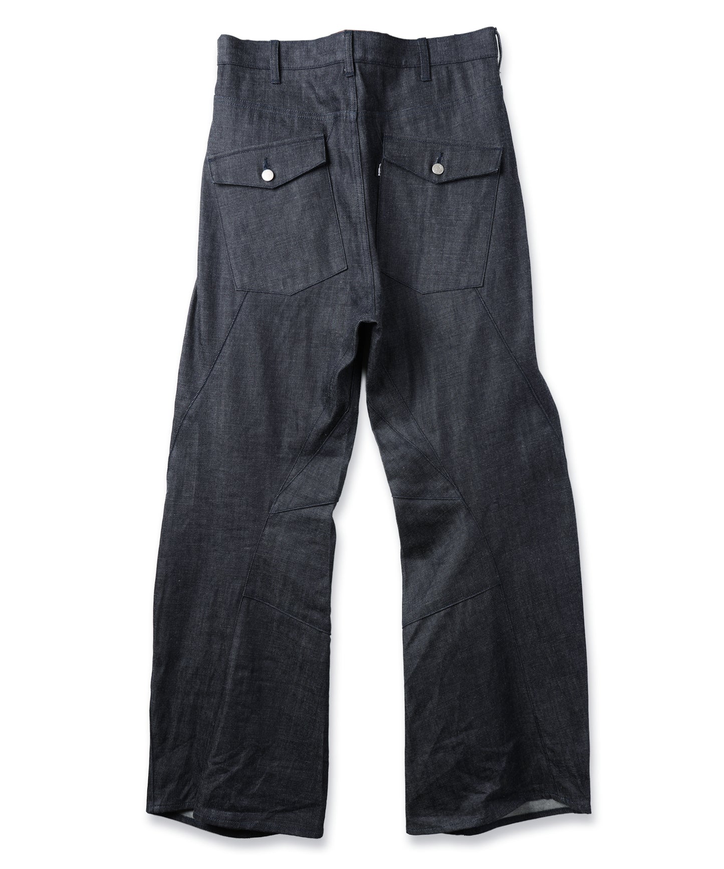 ENGINEERED DRAPING FLARE DENIM PANTS