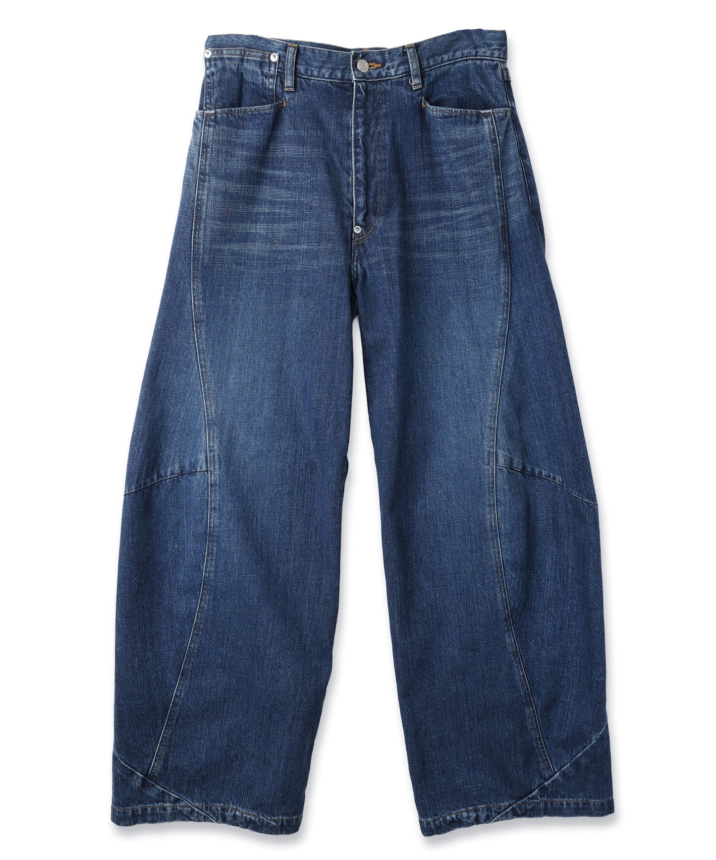 VINTAGE-FEEL DRAPED DENIM PANTS