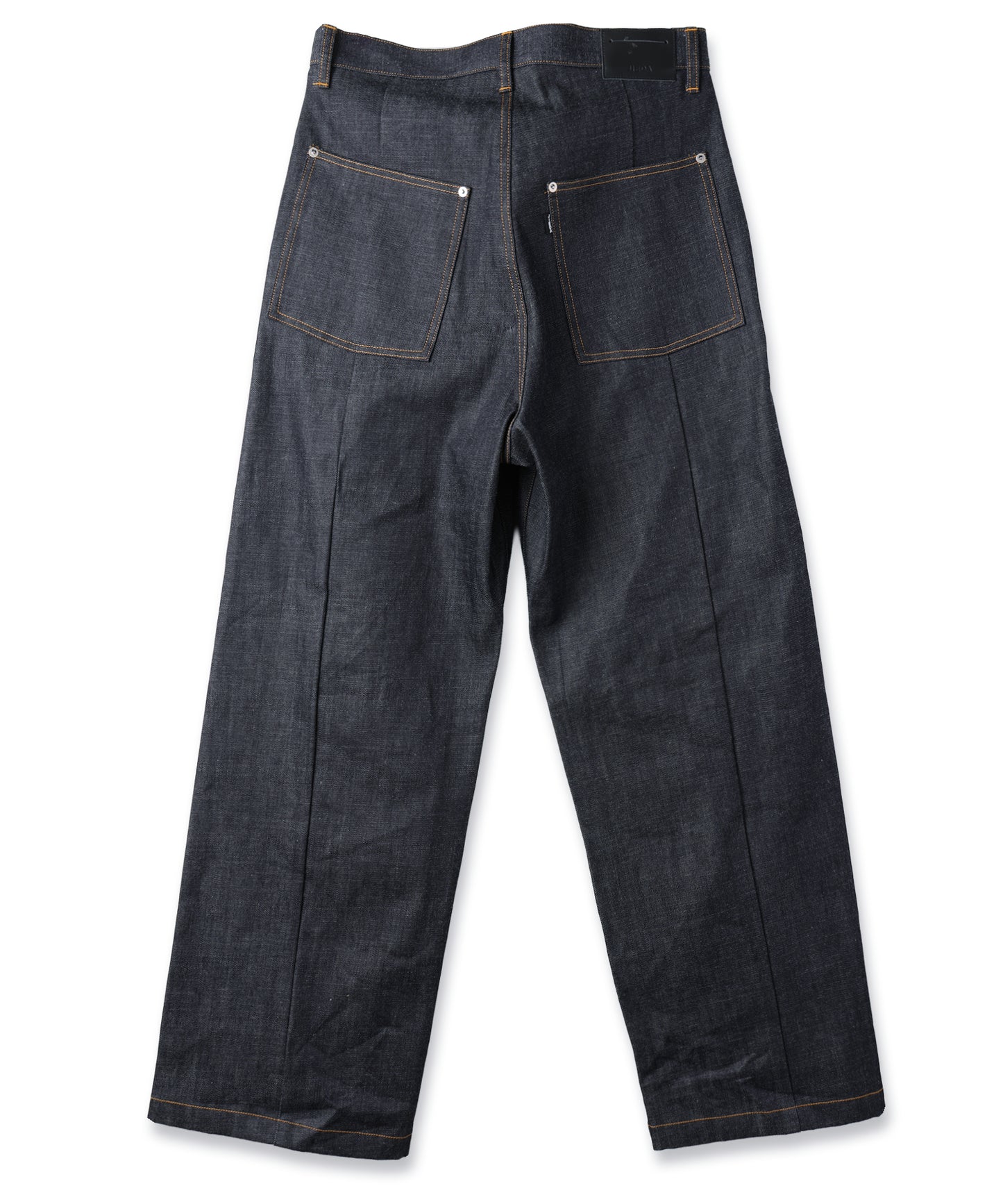 CUT OFF DOUBLE KNEE DENIM PANTS