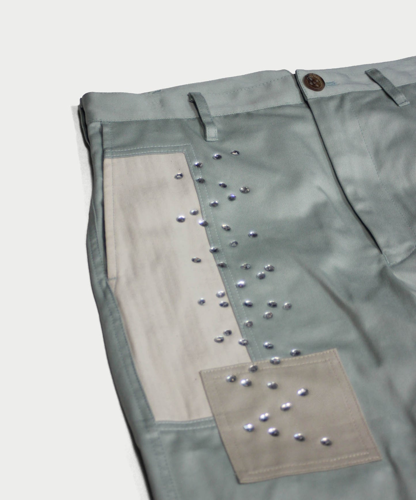 STUDS PATCHED PANTS