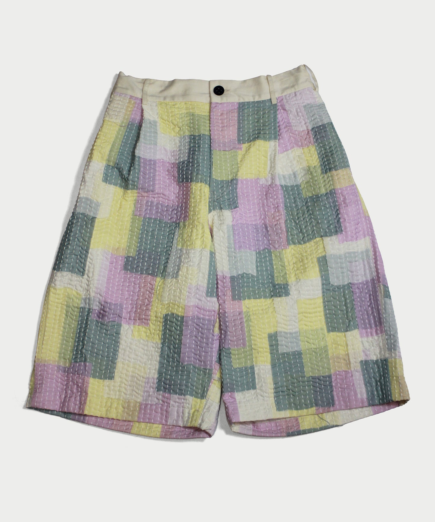 SASHIKO PATCHED SHORT PANTS