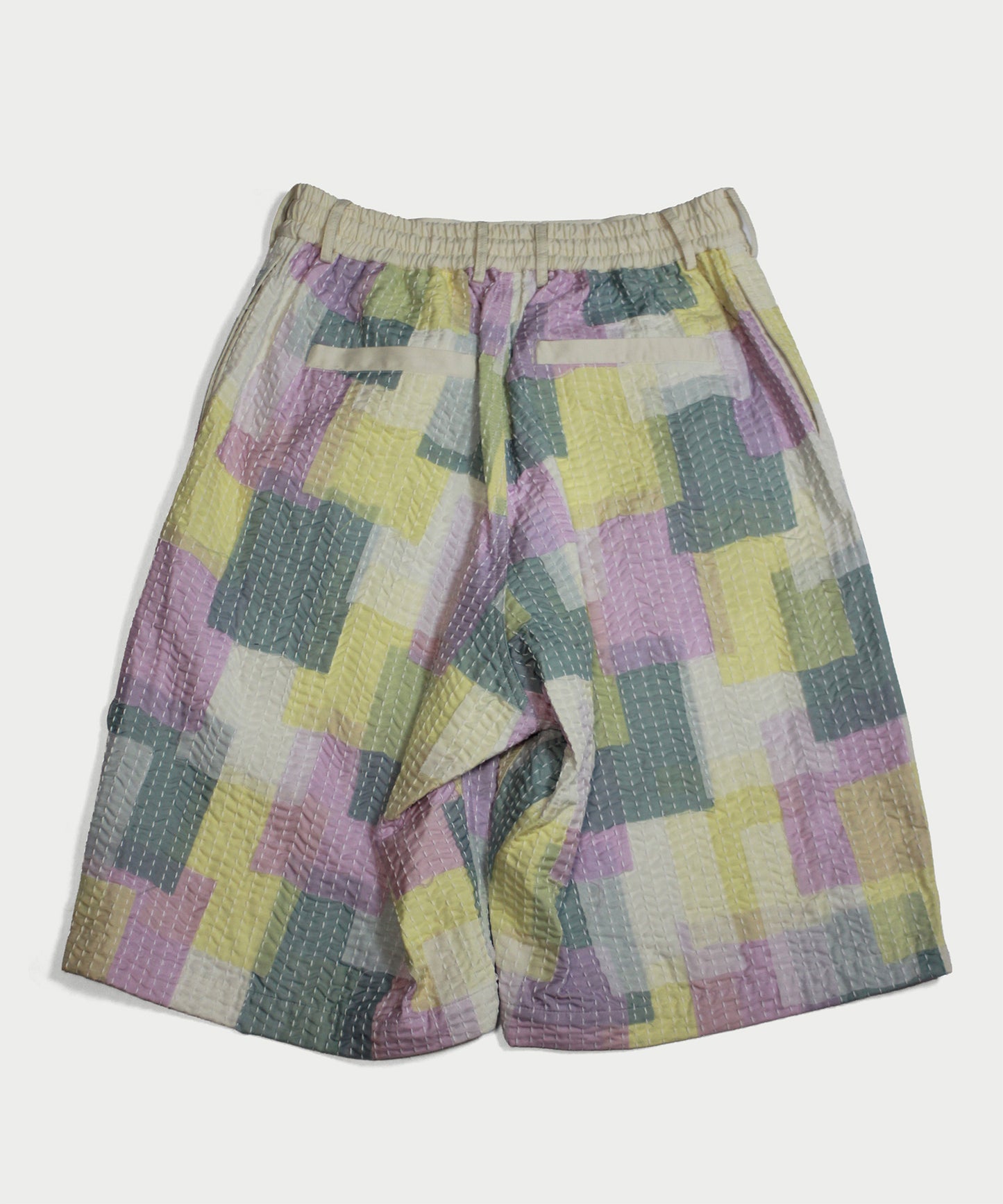 SASHIKO PATCHED SHORT PANTS