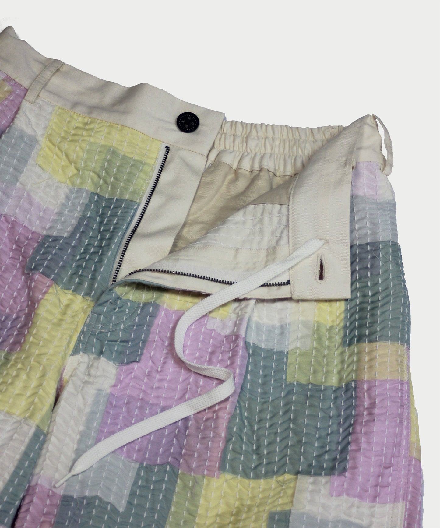SASHIKO PATCHED SHORT PANTS
