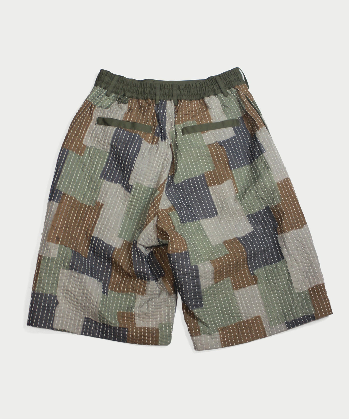 SASHIKO PATCHED SHORT PANTS