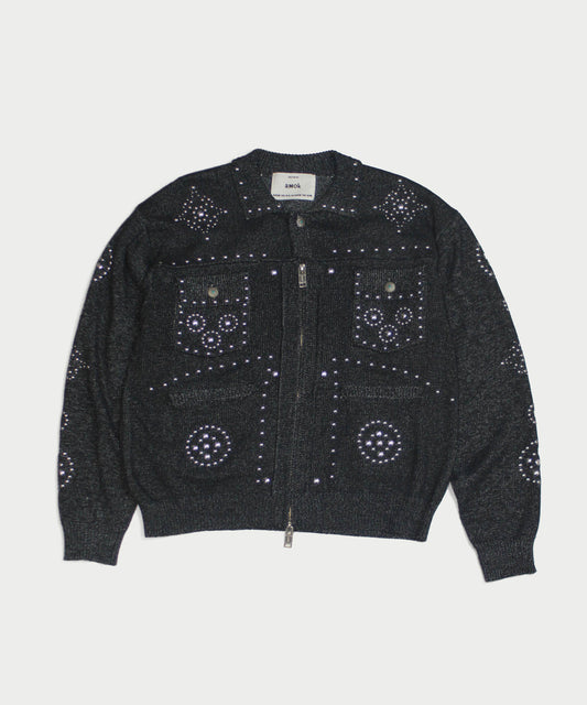 KNIT STUDS CARDIGAN