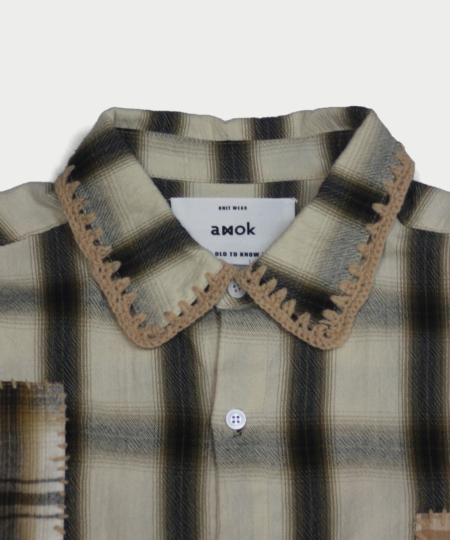 HAND KNITTING CHECK SHIRT