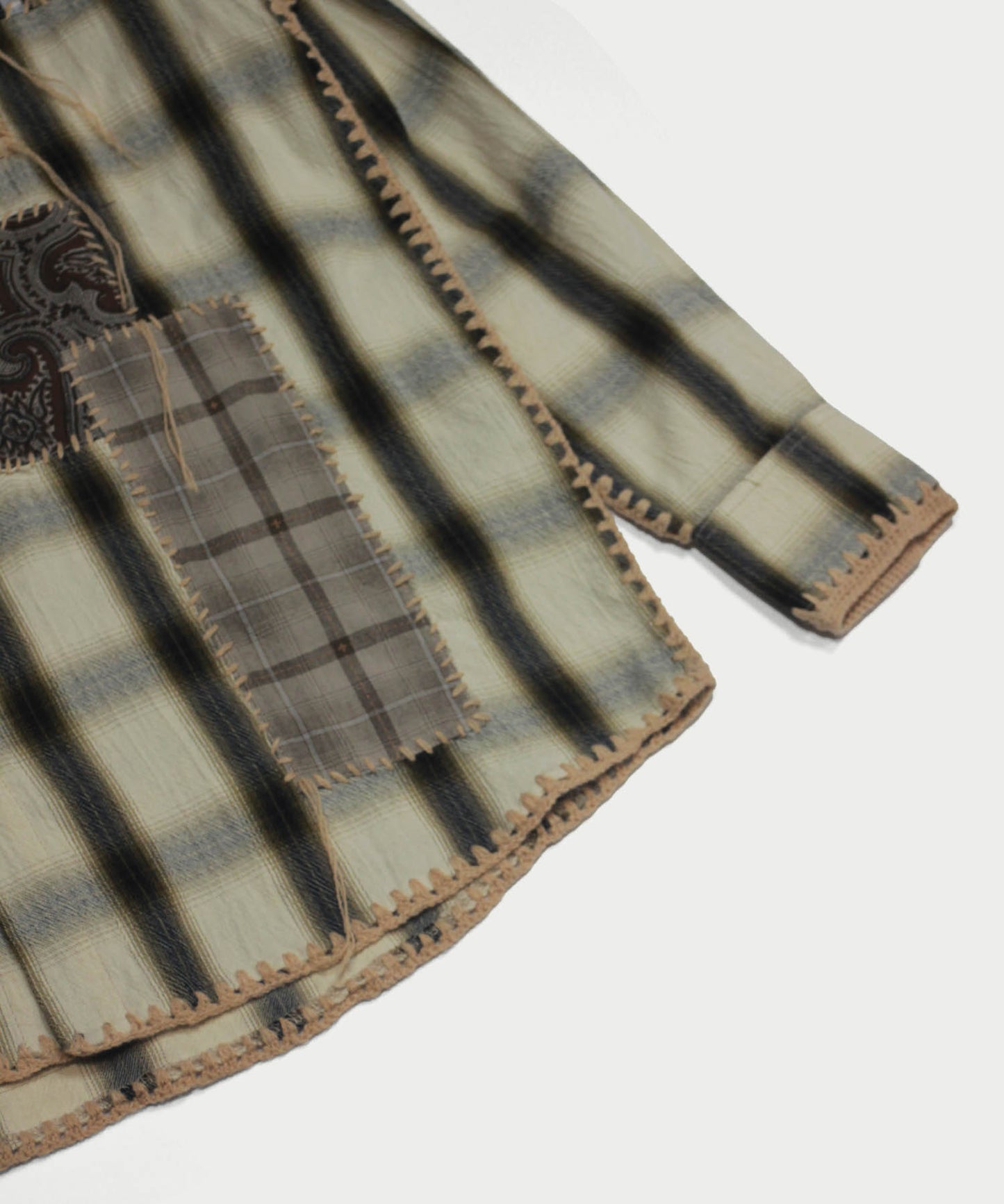 HAND KNITTING CHECK SHIRT