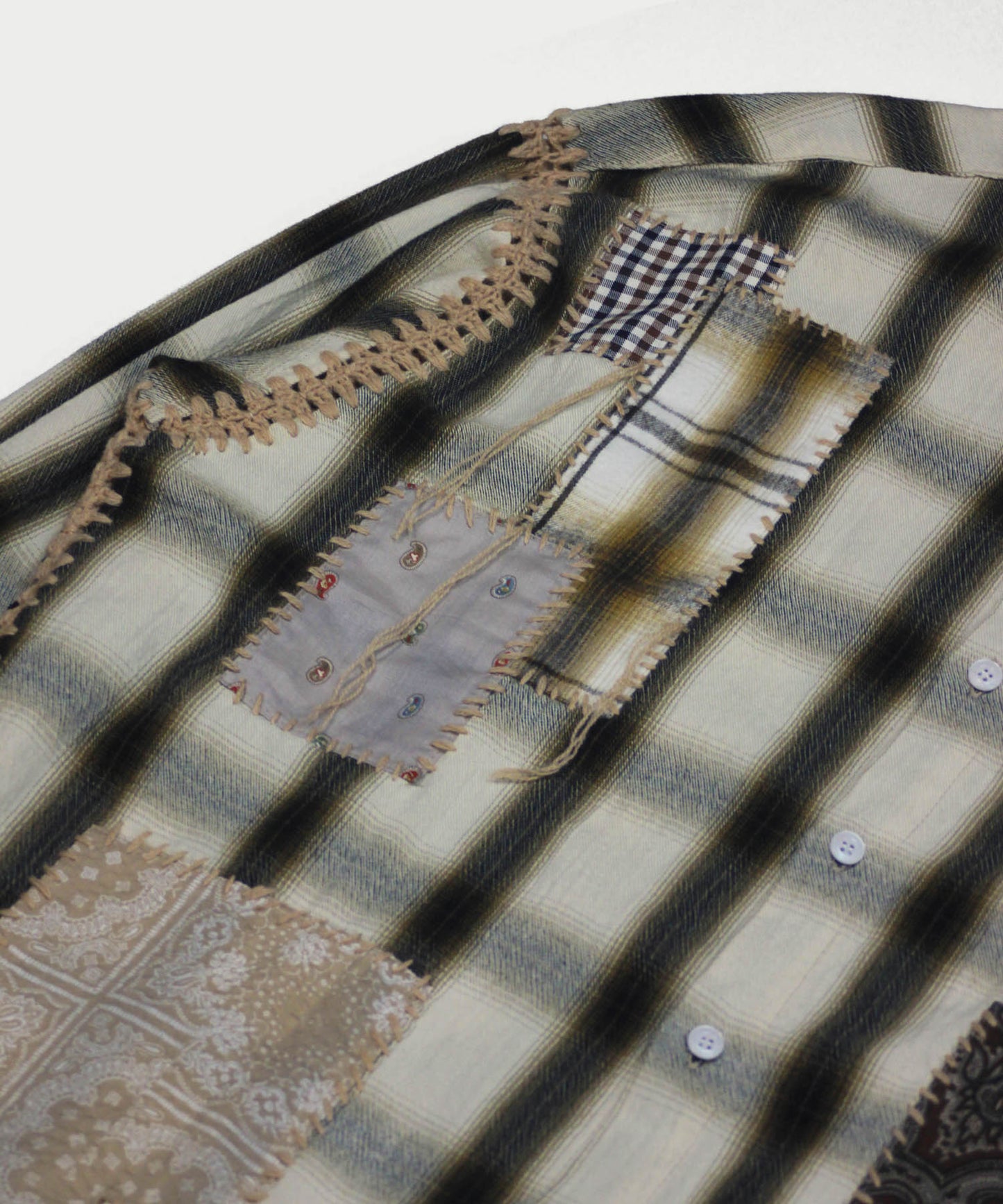 HAND KNITTING CHECK SHIRT