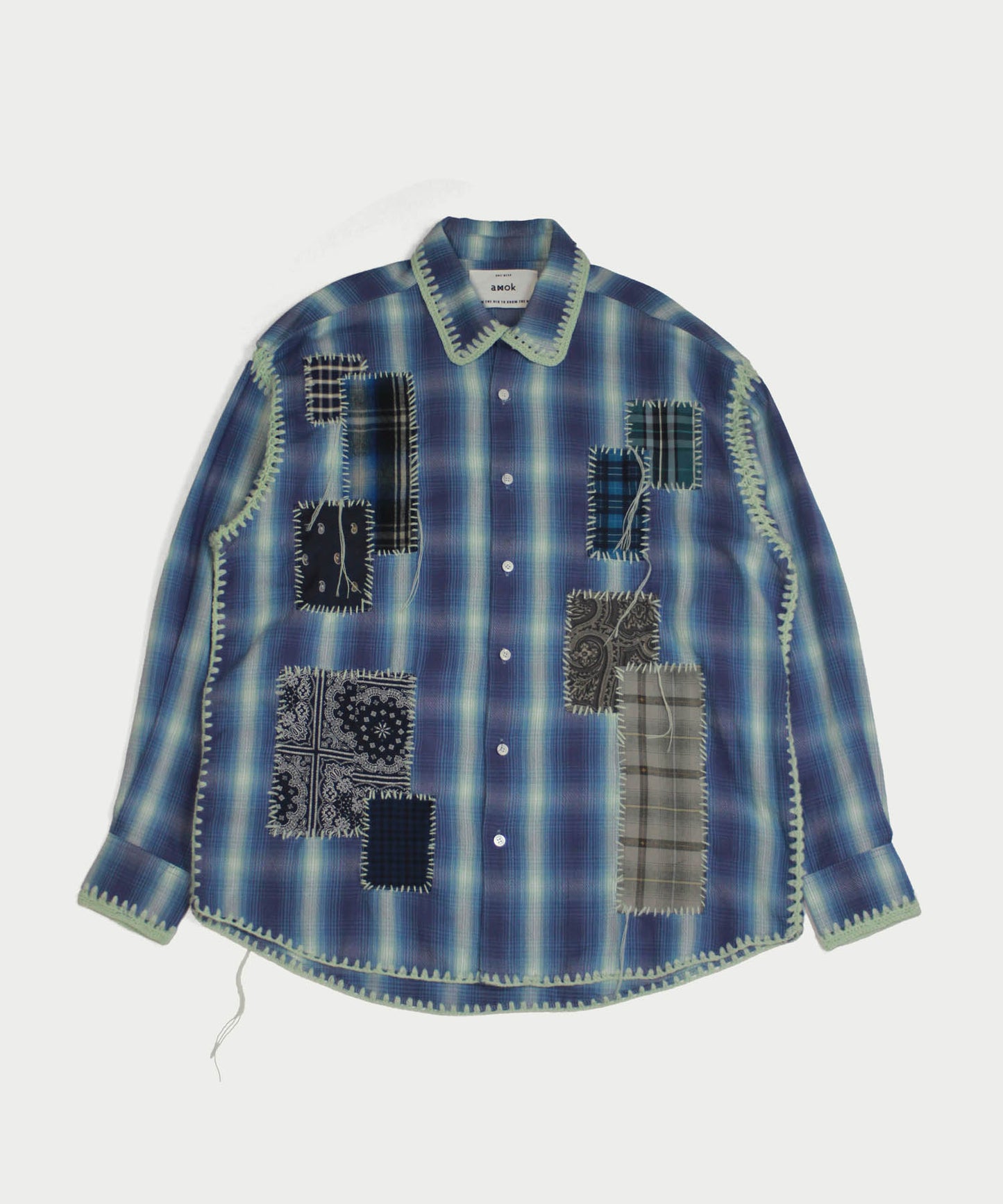 HAND KNITTING CHECK SHIRT