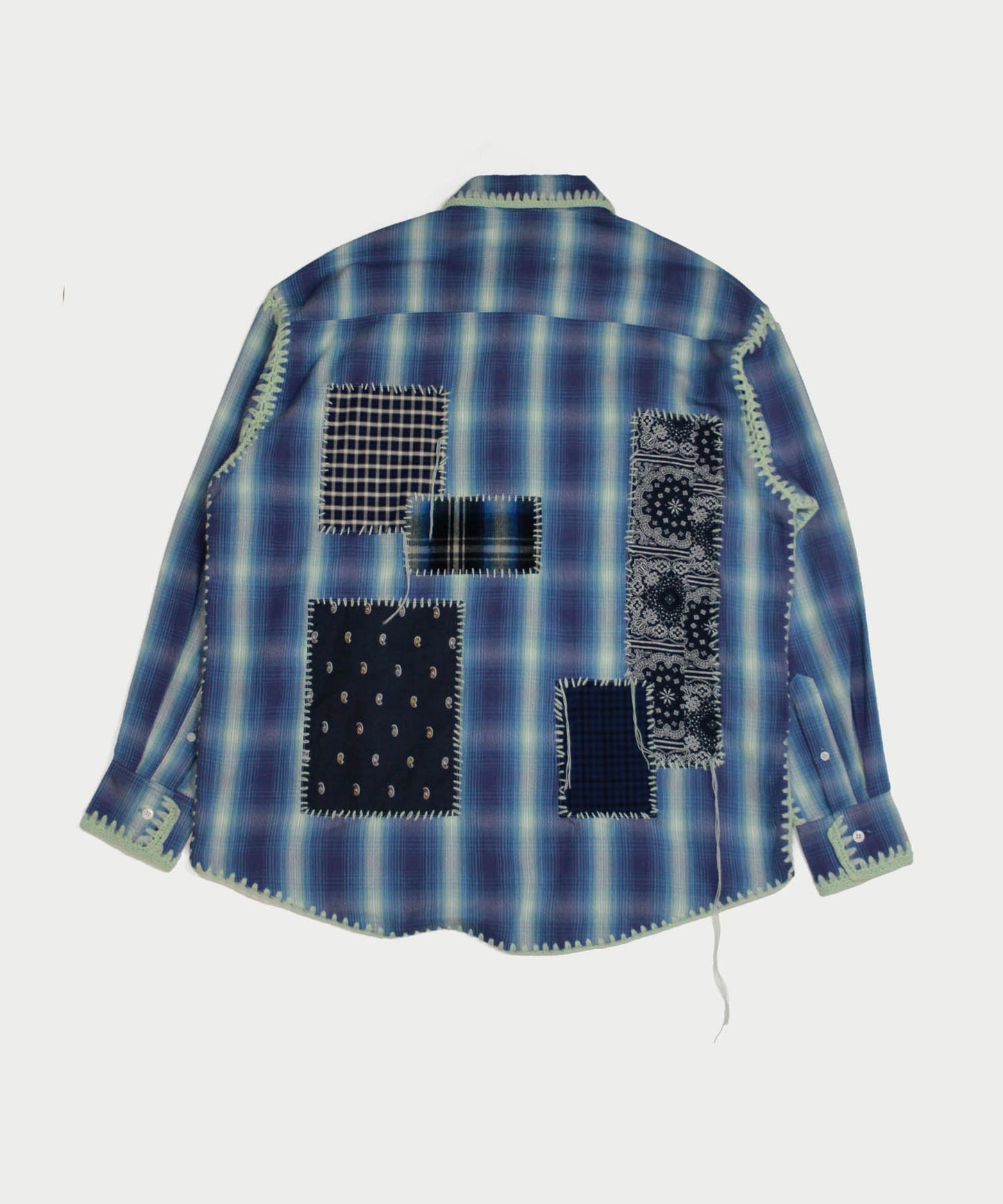 HAND KNITTING CHECK SHIRT