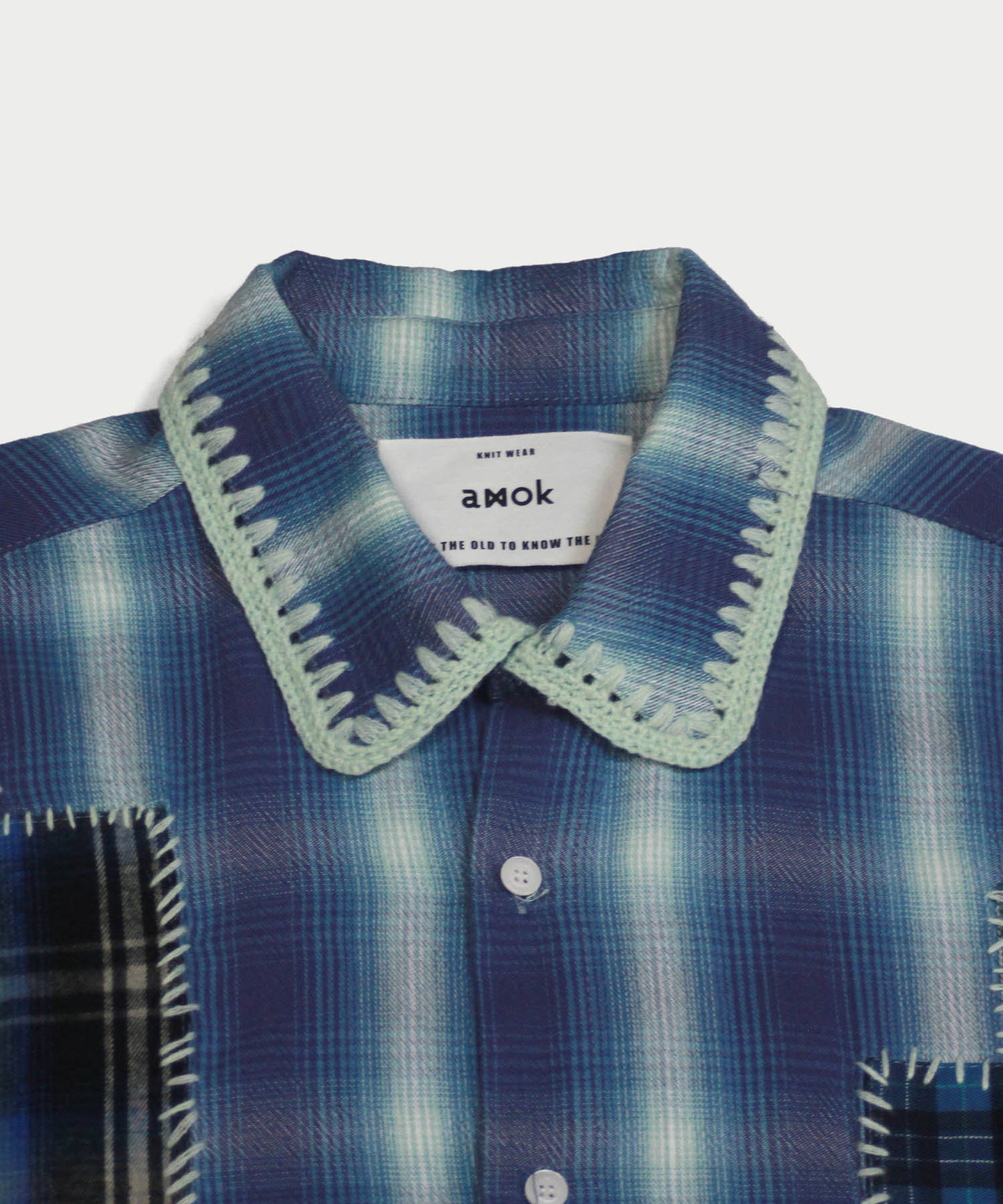 HAND KNITTING CHECK SHIRT