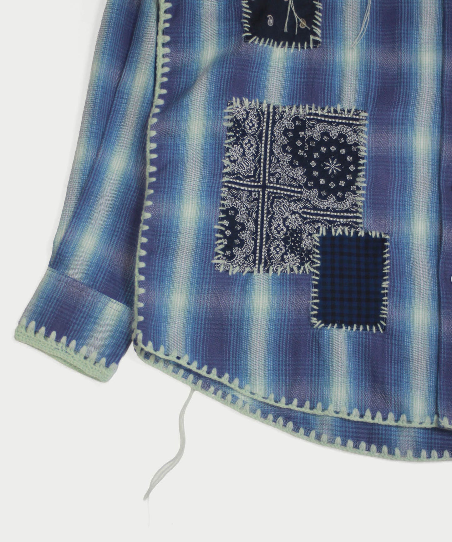 HAND KNITTING CHECK SHIRT