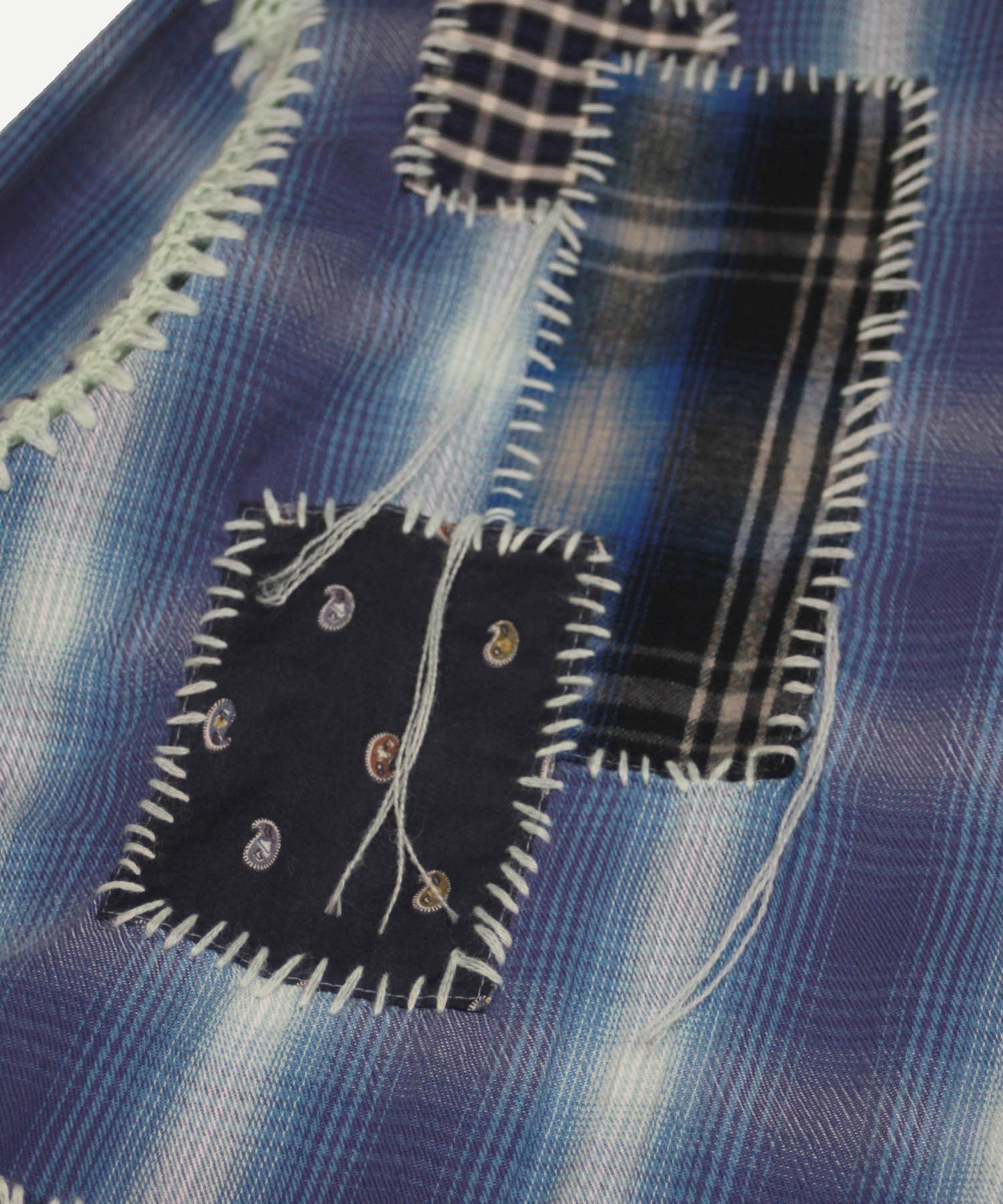 HAND KNITTING CHECK SHIRT