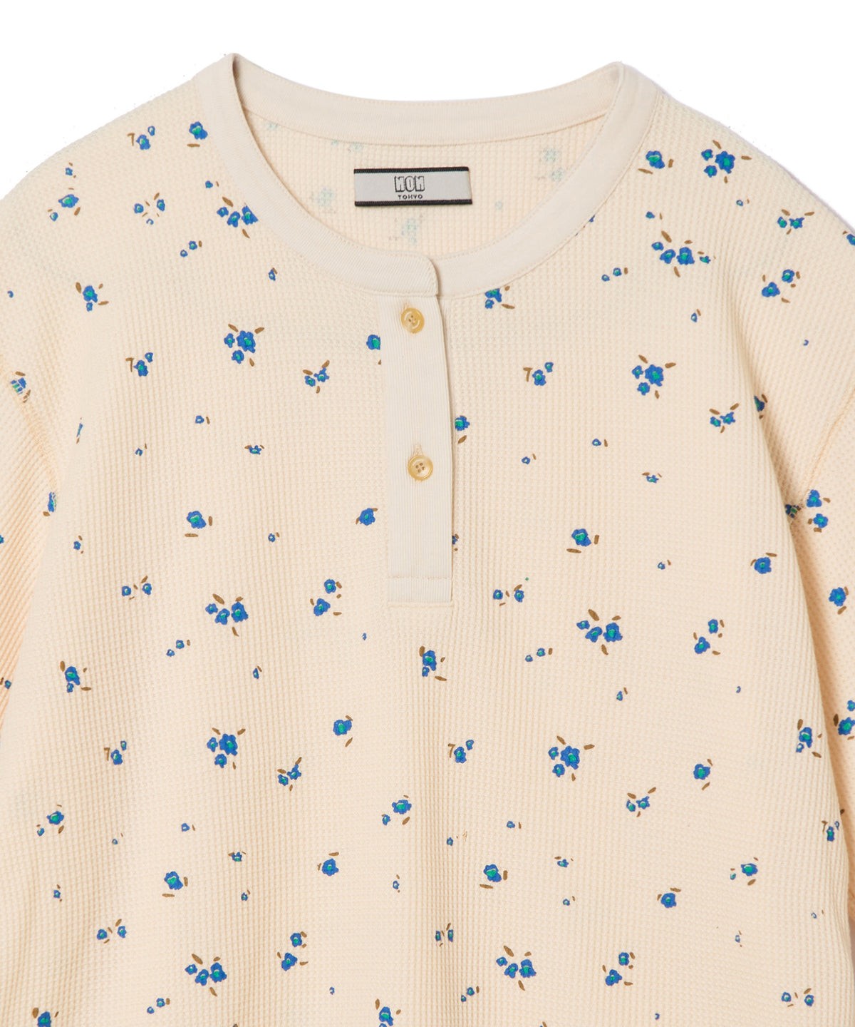 THERMAL FLOWER HENRY NECK T-SHIRT
