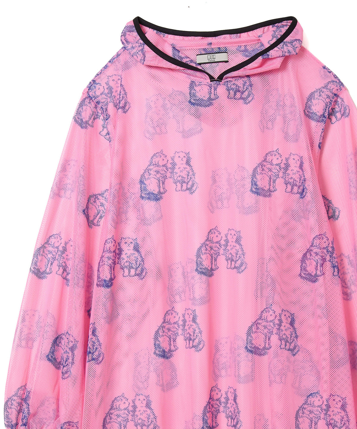 PRINT MESH HOODIE O/P