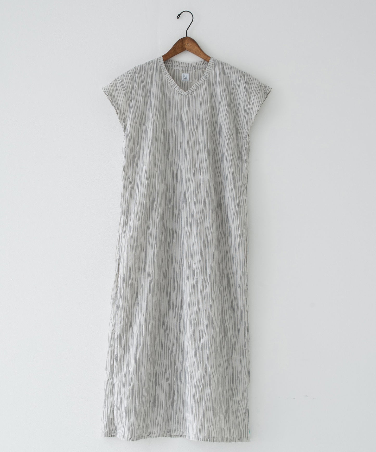 tucked dobby french-sleeve dress