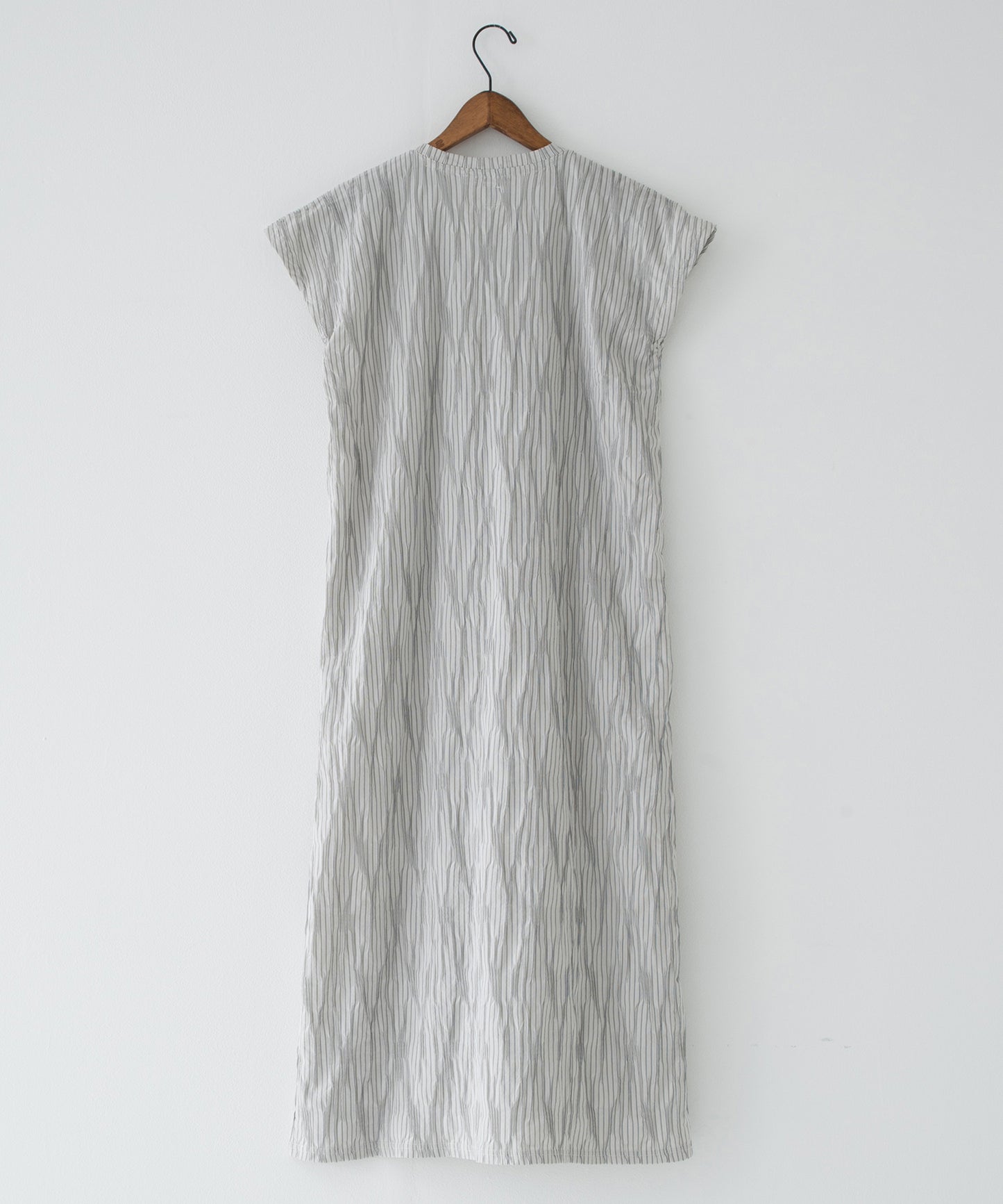 tucked dobby french-sleeve dress