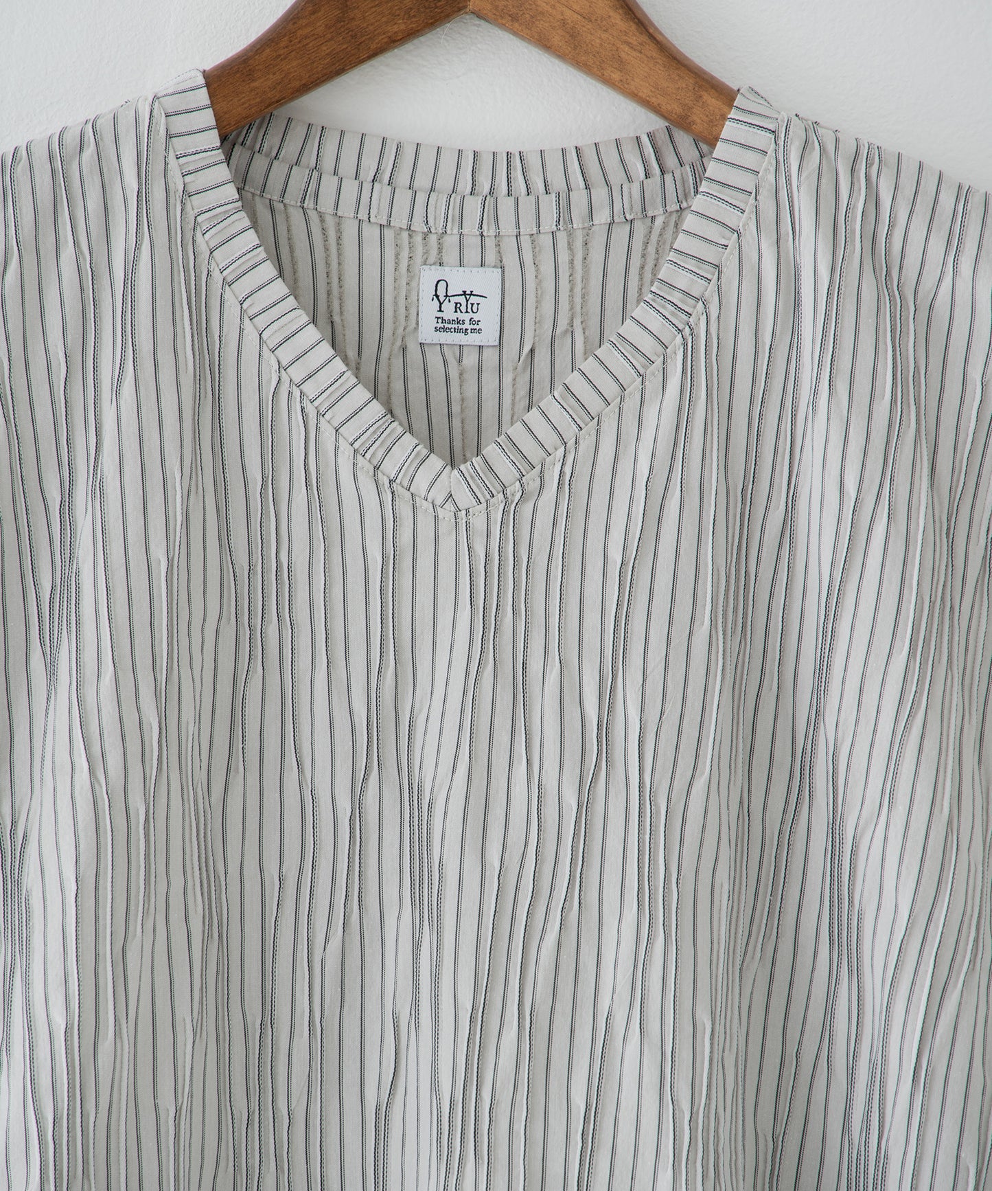 tucked dobby french-sleeve dress